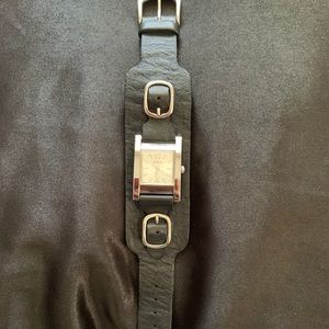 Biker Black Leather Watch